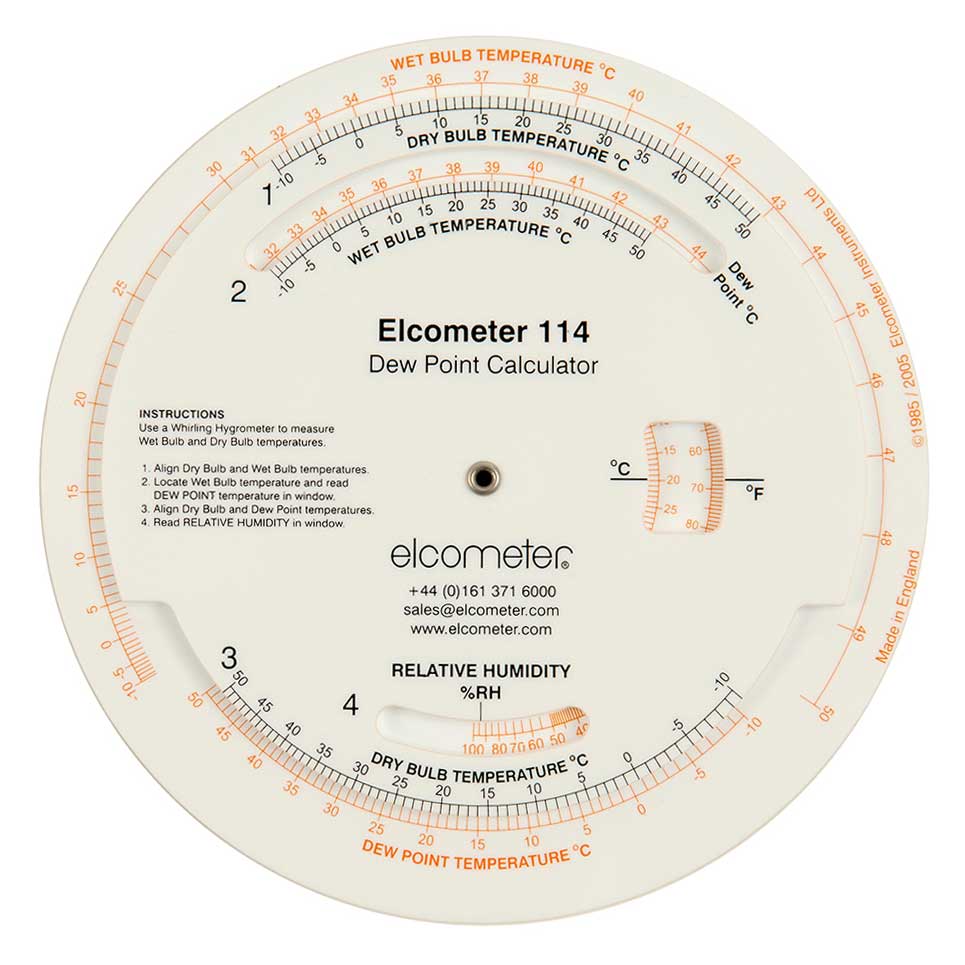 The Elcometer 114 Dewpoint Calculator