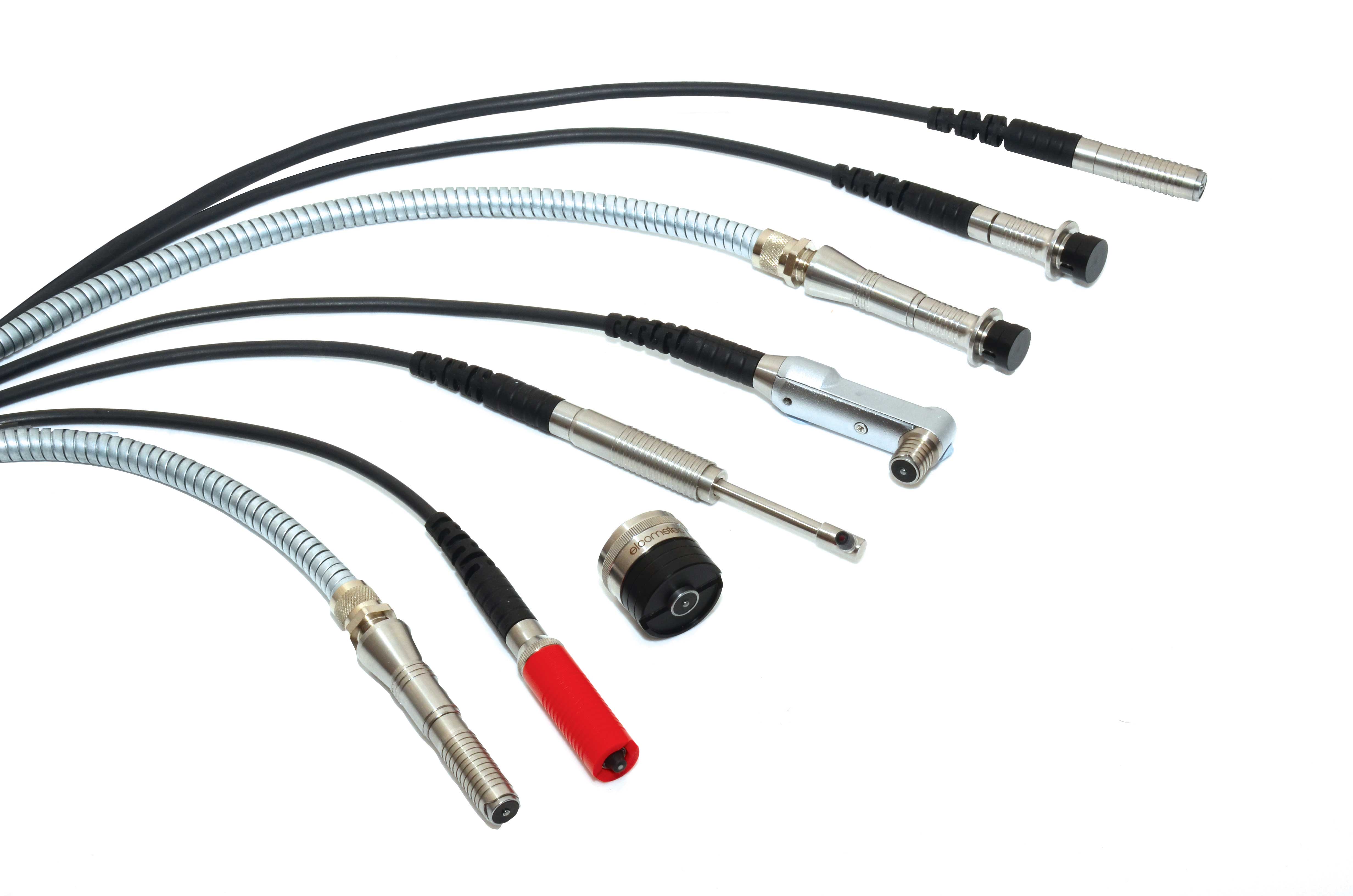 A range of probes that come with the Elcometer 456 Coating Thickness Gauge