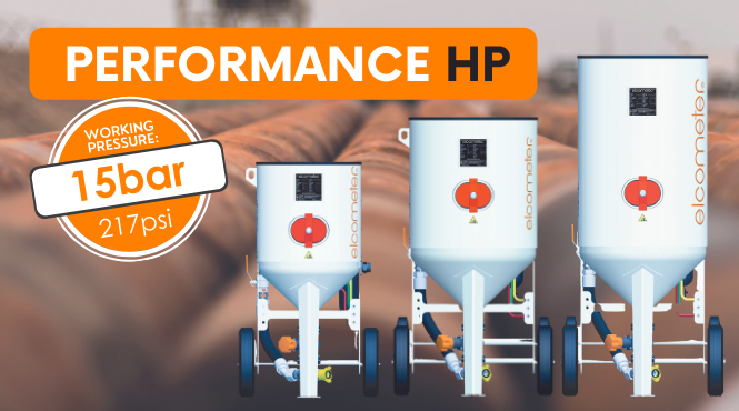 Elcometer Performance HP blast machines have a maximum working pressure of 15bar