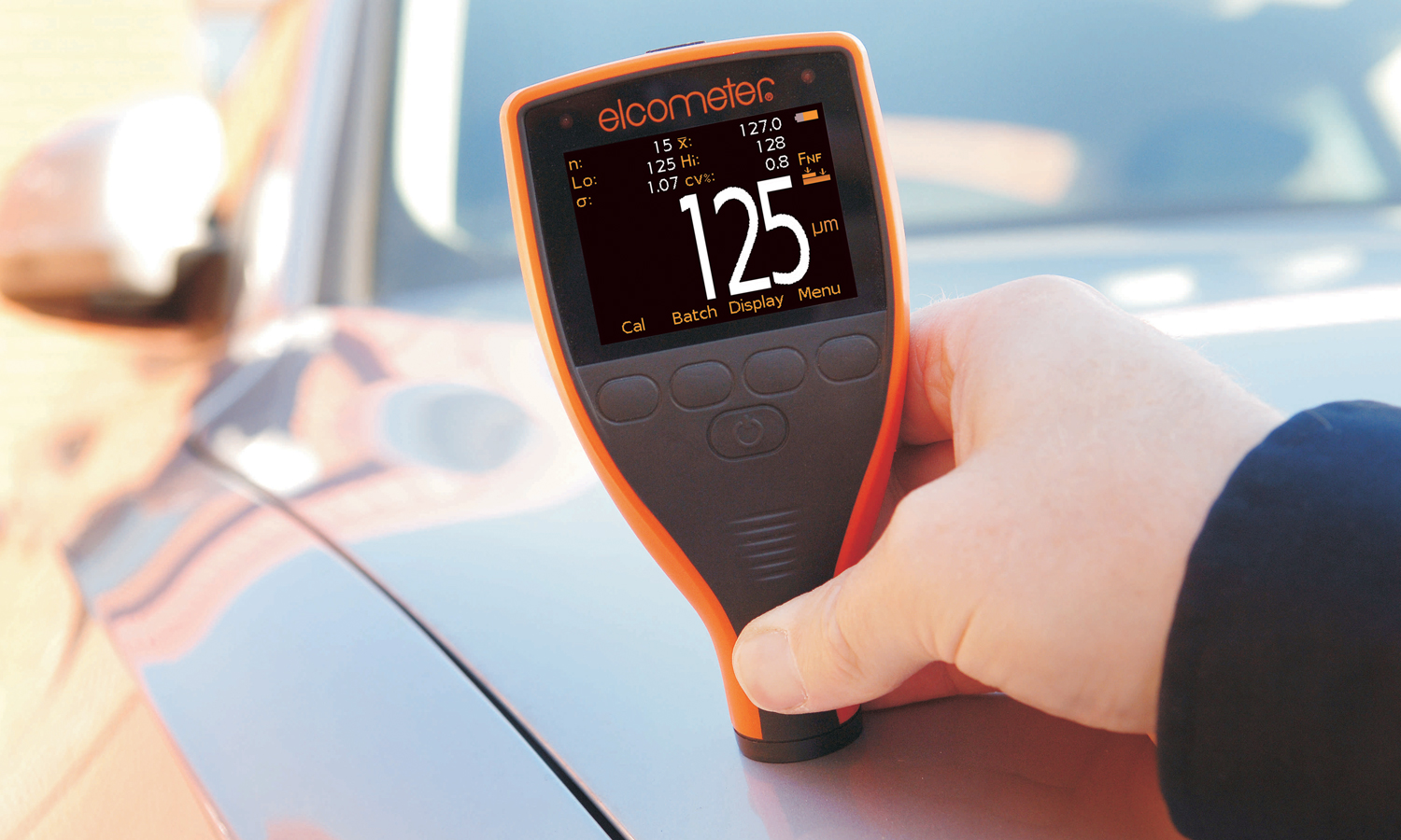 Elcometer 456 Integral Coating Thickness measuring on a car