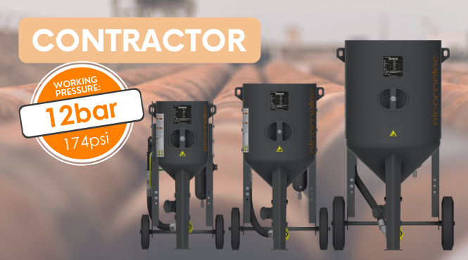 Elcometer Contractor blasting machines have a maximum working pressure of 12bar