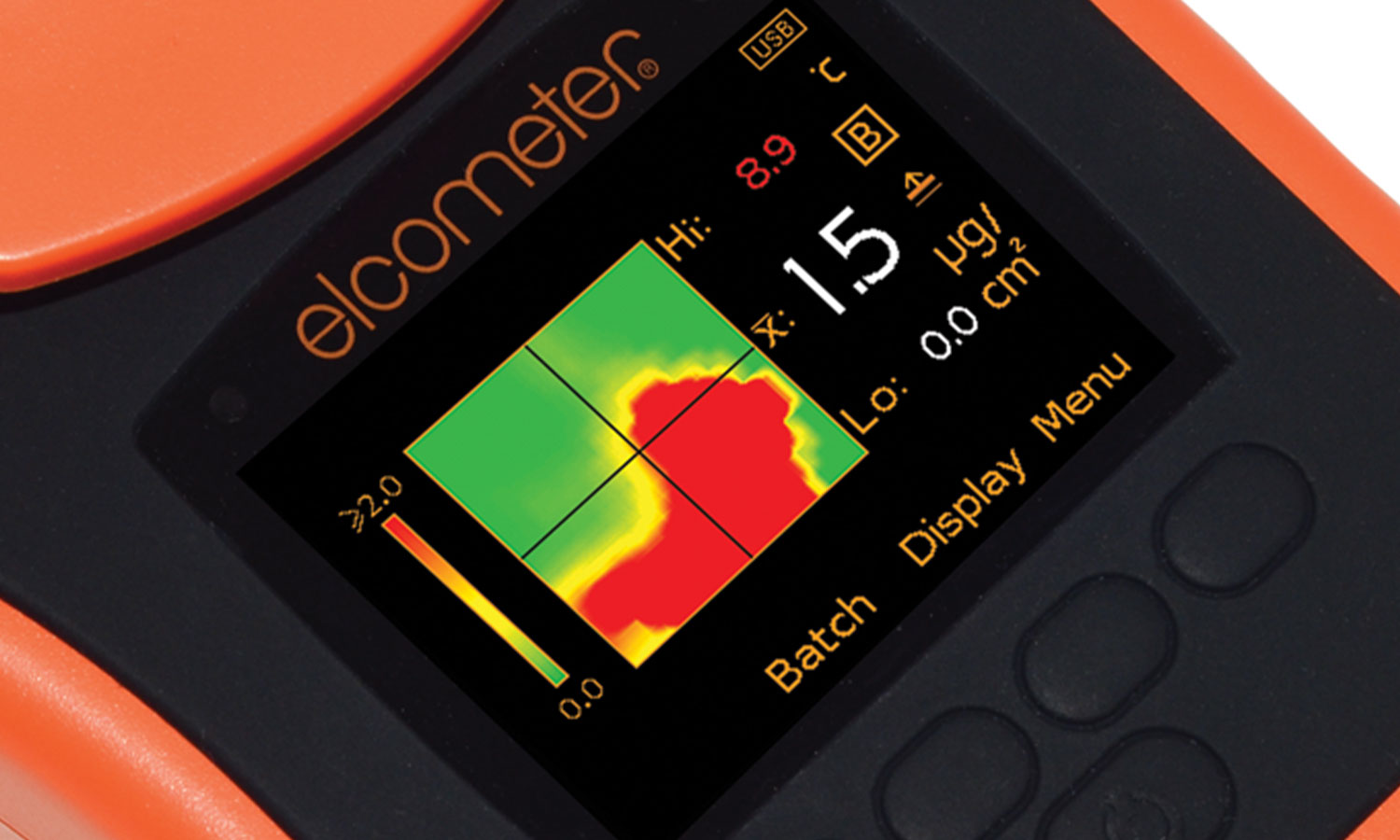 Elcometer 130 SSP Soluble Salt Profiler Density Map Screen
