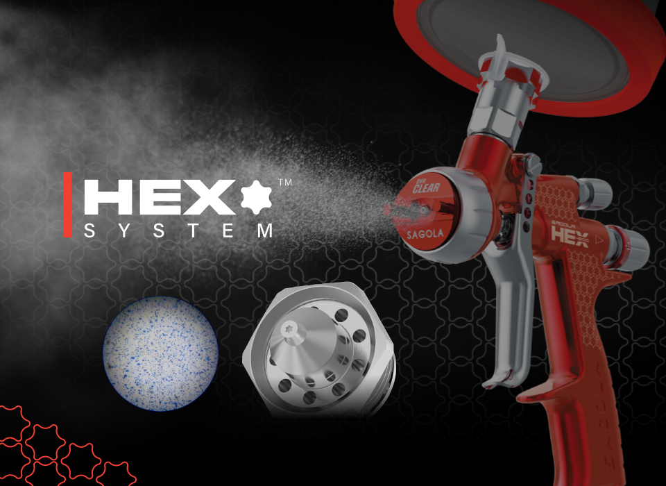 Sagola 4600 HEX Tecnología de pico y aguja para una atomización perfecta en píxeles.